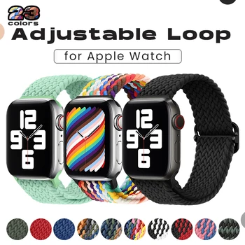 Найлонов плат каишка за Apple Watch серия 7/8/Ультраэластичные въжета за часа iWatch 6 5 4 3 40 44 мм 38 42 45 41 49 41 45 мм каишка