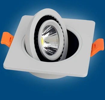 Безплатна доставка COB 12 W Led Димиране Тавана лампа Кв.-Вградени Led Лампа с въртене на 360 градуса AC85-265V 12 бр./лот