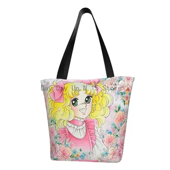 Чанта за пазаруване с принтом Kawaii Candy Candice, множество холщовая чанта за пазаруване, чанта за пазаруване в Япония, на Аниме, манга