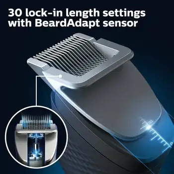 Машинка за оформяне на брада и коса от серията 9000, Точност Стоманена Машинка за оформяне на брада и коса със стоманени остриета, безжичен и е 100% водоустойчив - БТ