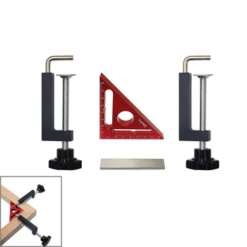 Триъгълна линия CRTOL 90 ° с блок позициониране, правоъгълна скоба, рамка скоба, G-стяга и дървообработващи инструменти за точност
