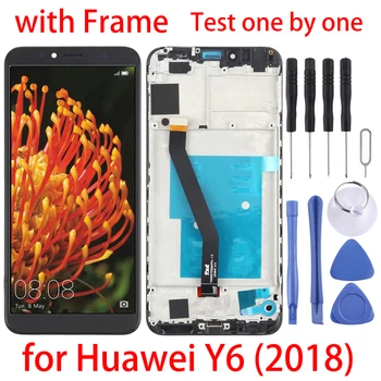 За Huawei Y6 (2018) LCD екран и дигитайзер Пълна изграждане на рамка за Huawei Y6 (2018)