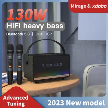 XDOBO Mirage 130 W ultra-висока Мощност на Преносими Безжични Bluetooth Високоговорител за Домашно Кино Караоке Звукова Кутия 6,5 мм Инструментален Интерфейс