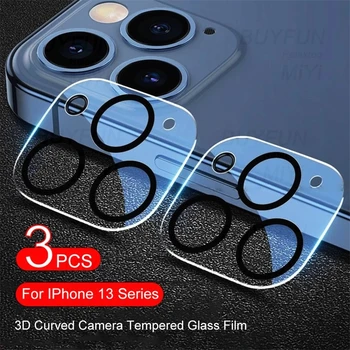 3ШТ 3D Изогнутое Стъкло Камера за iPhone13 Pro Max Заден Обектив Защитен Калъф от Закалено Стъкло Iphoen Iphon 13Pro 13 ProMax Mini Case