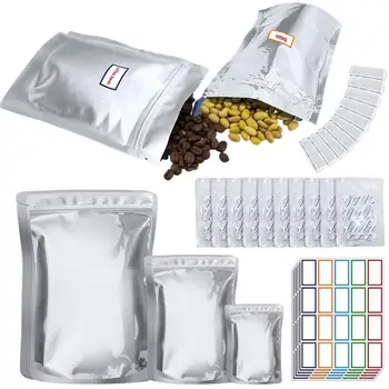 Торбички за опаковане на хранителни продукти, Опаковки за съхранение с мивки кислород 100x400cc 3 слоя, уплътнения отново закрываемые и термосвариваемые пакети за