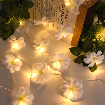 10 led гирлянди с изкуствено цвете плюмерии, хавайски парти, страхотен венец, светлини за сватба, рожден ден, декорация със собствените си ръце