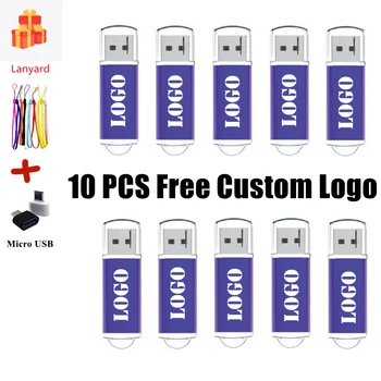 10ШТ Безплатно Лого, USB 2.0 Метална Писалка-Устройство Бърза Скорост на USB Флаш памет 4 GB 8 GB 16 GB 32 GB 64 GB Карта USB Устройство