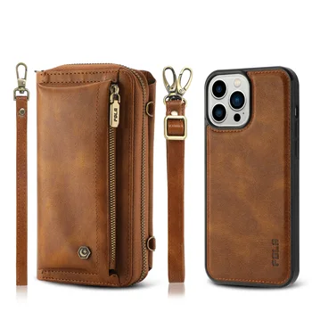За iPhone 14 13 12 11 pro max plus, делото тип портфейл, чанта за рамо раменна, калъф за чанти, чанти за през рамо, джоб за карти памет