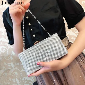 JaneVini Блестящи кристални чанта-тролей с кристали дамски вечерни чанти-клатчи за сватбени партита ръчна чанта Луксозни дамски портмонета злато