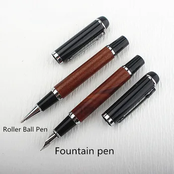 1 бр. висококачествена дървена луксозна писалка с чернильным фитил, бизнес дръжки за калиграфия, канцеларски материали за офиса