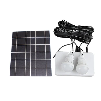 Слънчев панел, комплект от 2 лампи, туристическа слънчево зарядно, енергоспестяващ слънчева светлина, външен, вътрешен, акумулаторна батерия led лампа