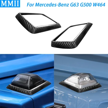 За Mercedes-Benz G63 G500 W464 2019-2020 2 бр. От Този Въглеродни Влакна Предната Страна на Капака на Двигателя Рамка Указател на Завоя Декоративна Капачка