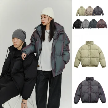 2022 ежедневни Зимни модни топли съкратен якета, палта с мехурчета, харадзюку, утепленная яке с памучна подплата за мъже и жени