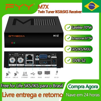 Нов IKS/M3U/CS Тунер GTmedia M7X DVB-S2 Сателитни ТЕЛЕВИЗИОННИ Приемника 2,4 G WiFi 1080P HD Декодер за Бразилия Star One C4/D2 при 70 ° W