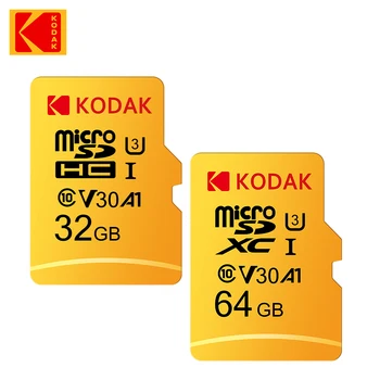Продажба на едро 100шт Kodak Micro SD Карти 64 GB Карта Памет 64 GB Флаш Карта TF 32 GB Високоскоростен U3 V30 Class10 за Смартфон, лаптоп
