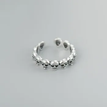 Новост, тайландски пръстен с череп от 925 сребро, открити пръстени за жени, вечерни модни бижута луксозен качество, на едро, безплатна доставка