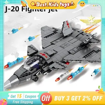 J20 градивните елементи на Военен самолет Изтребител Детски играчки, Пъзел за Сглобяване направи си САМ играчка самолет Модел Рафал Развитие играчка за момчета