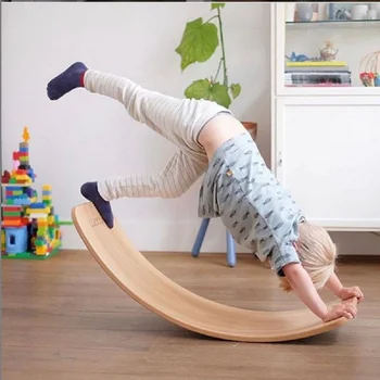 K-STAR Натурална дъска за йога от масивна дървесина, балансир, люлки, дървена дъска-люлеещ се стол детски размер, подаръци за рожден ден, забавление 2020