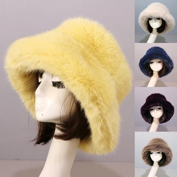 Лидер в продажбите, есенно-зимни шапки-куполи унисекс, цветни плюшени топли рибарски шапки, с модерна шапка от изкуствена кожа за дами и момичета