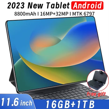 5G 2023 Нов Pro14 11.6 инчов таблет андроид Android 11,0 16 GB RAM памет 1 TB ПАМЕТ 8800 mah MTK6797 Wifi Мрежа на цял екран и Безплатен клавиатура
