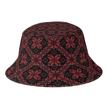 Палестинско-иорданские традиционни шапки-кофи Tatreez за жени и мъже, за пътуване на открито, сгъваема риболовна шапка-боб, панама за момичета и момчета