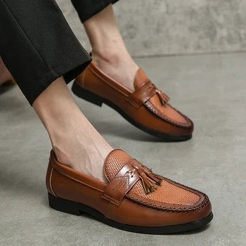 Луксозна обувки, Лоферы с пискюли, Мъжки на Модела обувки-мокасини, Oxfords, Мъжки Ежедневни обувки от Крокодилска кожа в Ретро стил Голям размер 48