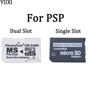 YUXI New Micro SD SDHC TF to MS Memory Stick Pro Duo Reader за PSP адаптер конвертор с един и два слота