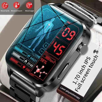 LIGE Нов термометър смарт часовници мъжки Sangao Лазерно лечение здраве сърдечен ритъм, кръвно налягане спортни умен часовник мониторинг на сън + подарък