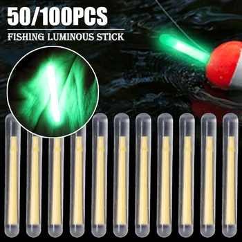 50/100 бр., 2,2-4,5 мм, поплавочная прът за нощен риболов, S, L, светло-тъмно светещ пръчка, полезни аксесоари за флуоресцентни пръчки за риболов