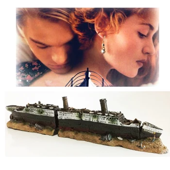 На Титаник, изгубен пострадалият е развалина кораб, декорация на аквариума, украшение, военно корабокрушение, отломките